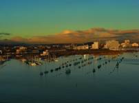 Zachód słońca nad Cardiff Bay