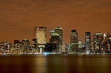 Manhattan noca - widziany z Jersey City..