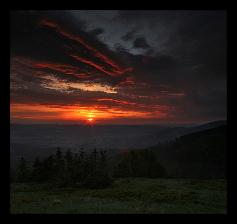 Wschód w Karkonoszach..