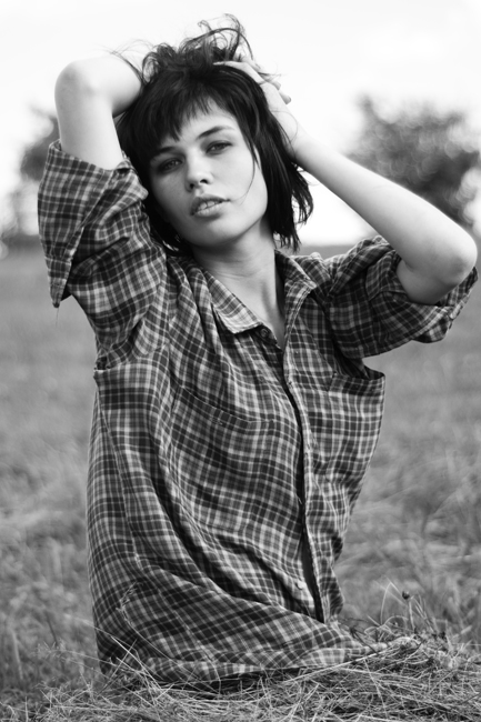 girl in hay