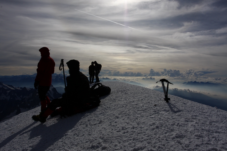 na szczycie Mont Blanc