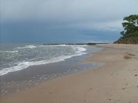 kołobrzeska plaża przd burzą