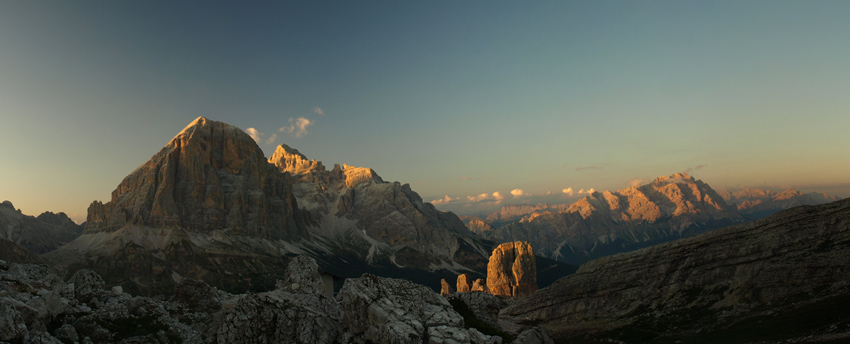 O zachodzie w Dolomitach