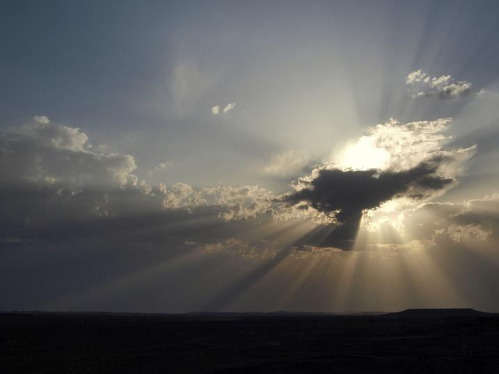 wieczorne słońce nad Sahara