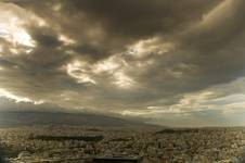 dark clouds over Athens