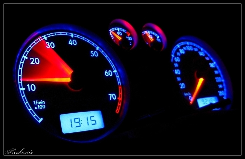 Glowing gauges.