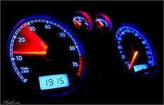 Glowing gauges.