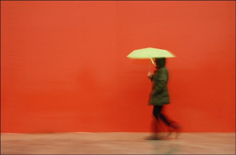 Man with umbrella