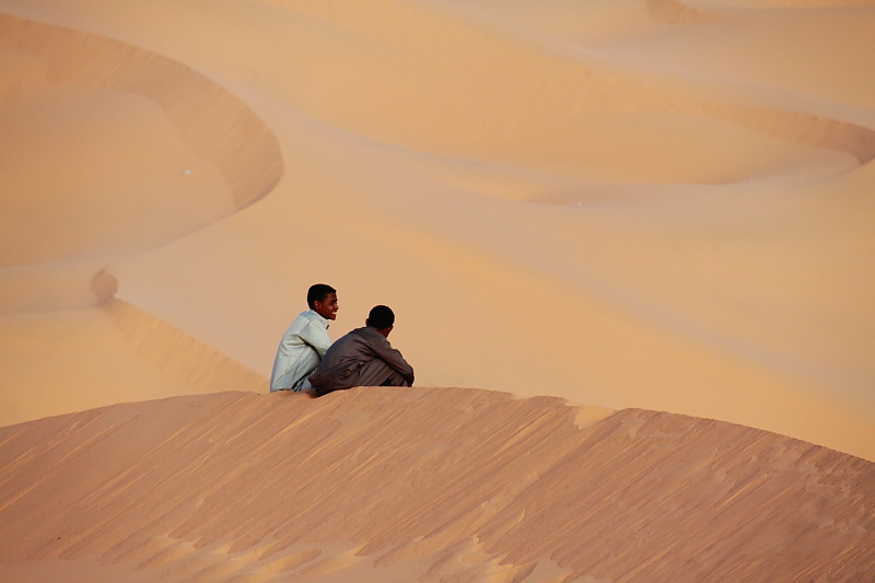 Watching the sea of sand