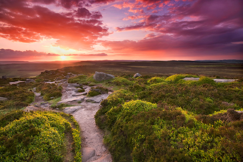 Stanage Edge at Sunset