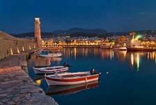 Rethymno bay at night