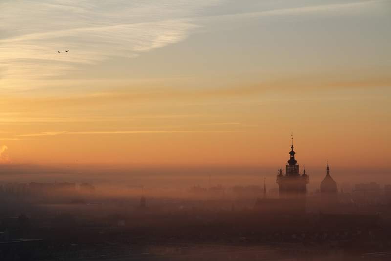 Gdańsk o wschodzie słońca