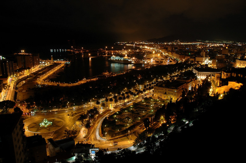 Malaga by night