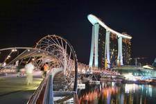 The Helix Bridge & Marina Bay Sands