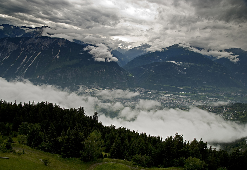 Sierre-Szwajcaria widok z balkonu