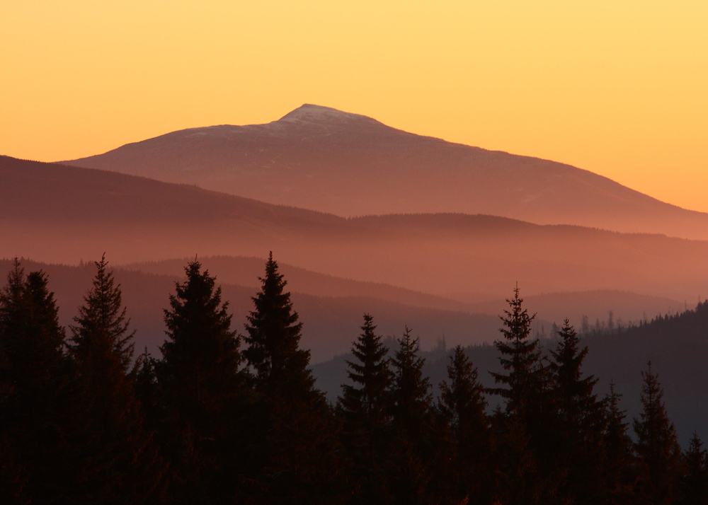 Babia o wschodzie (widok z Rycerzowej)