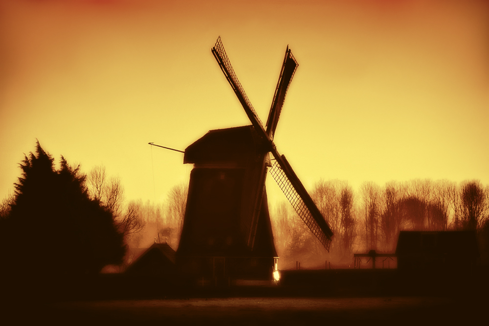 Dutch windmill at the sunset II