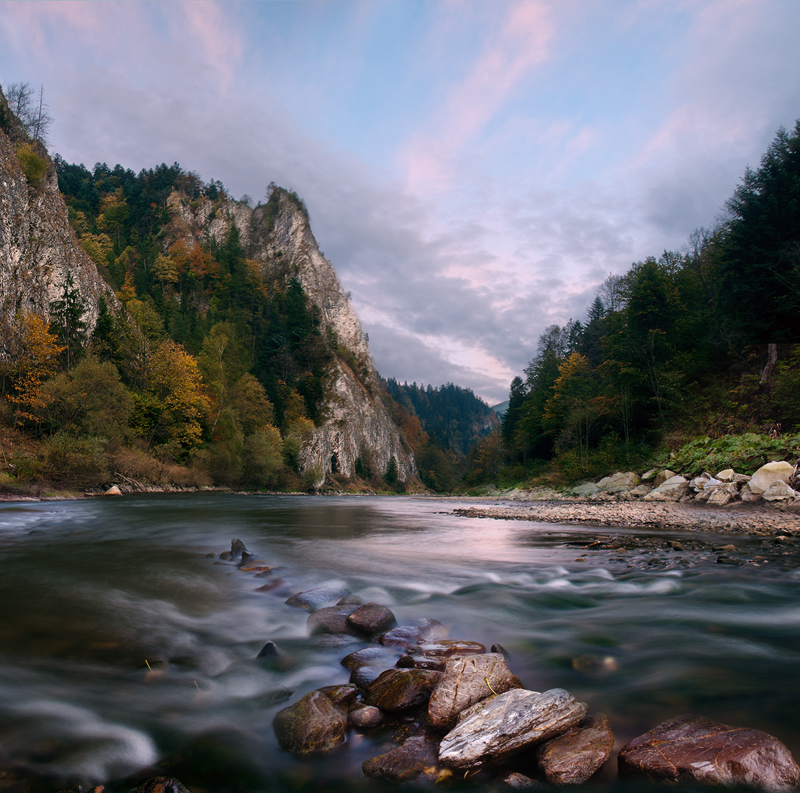 Wieczór,jesień i Dunajec