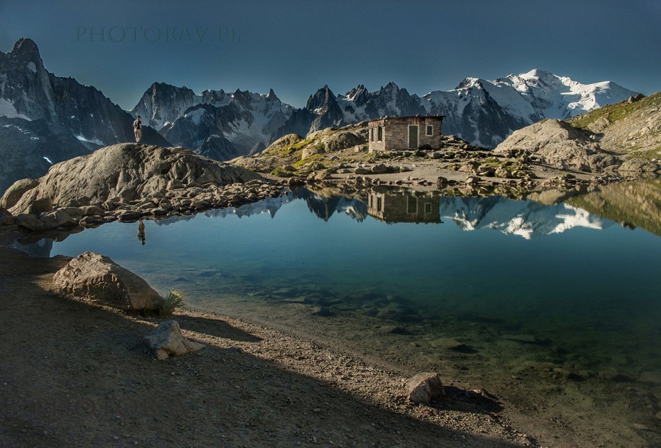 Mirror in front of Mont Blanc