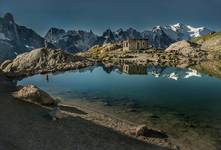 Mirror in front of Mont Blanc