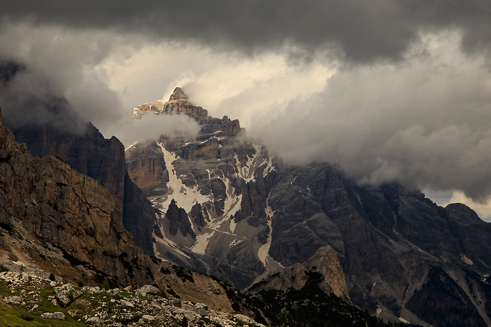 Burza w Dolomitach.