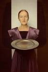 woman with a tray