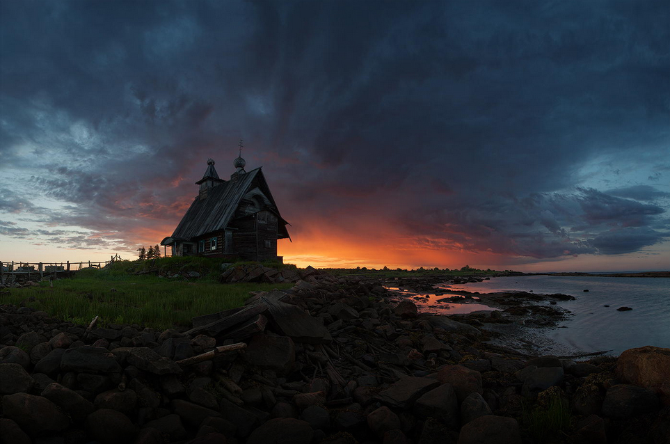 The old church on the coast of White sea