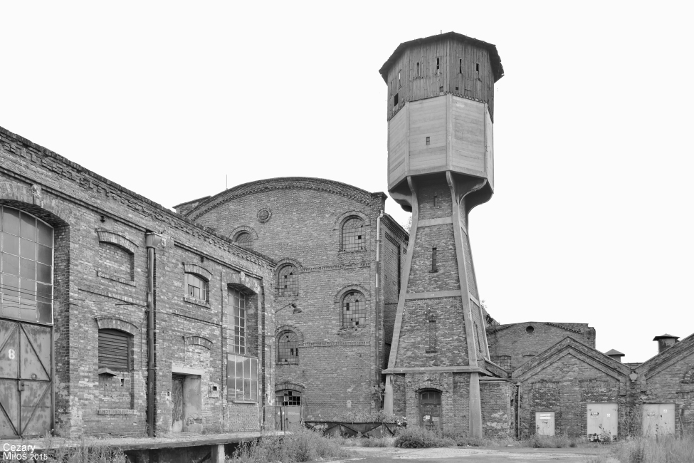 Przędzalnia Czesankowa Elanex S.A. - obiekty pralni i wieża ciśnień. / Elanex Company - building of laundry and water tower.