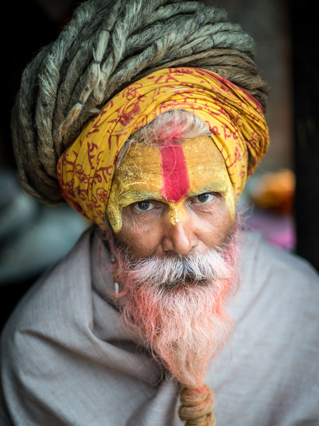 Sadhu ze świątyni Pashupatinath.