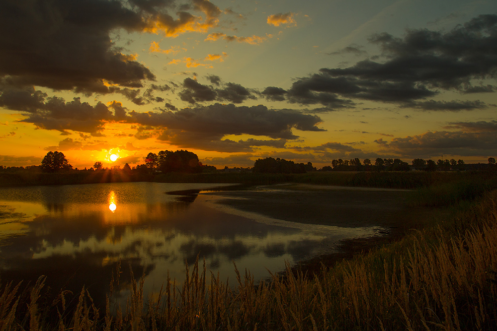 wschód nad stawem