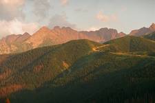 Wieczorny widok na Tatry z Nosala.