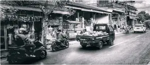 Kokosy.ulicami Ubud .