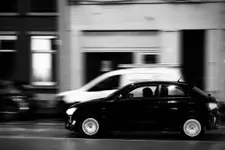 silhouette in a car