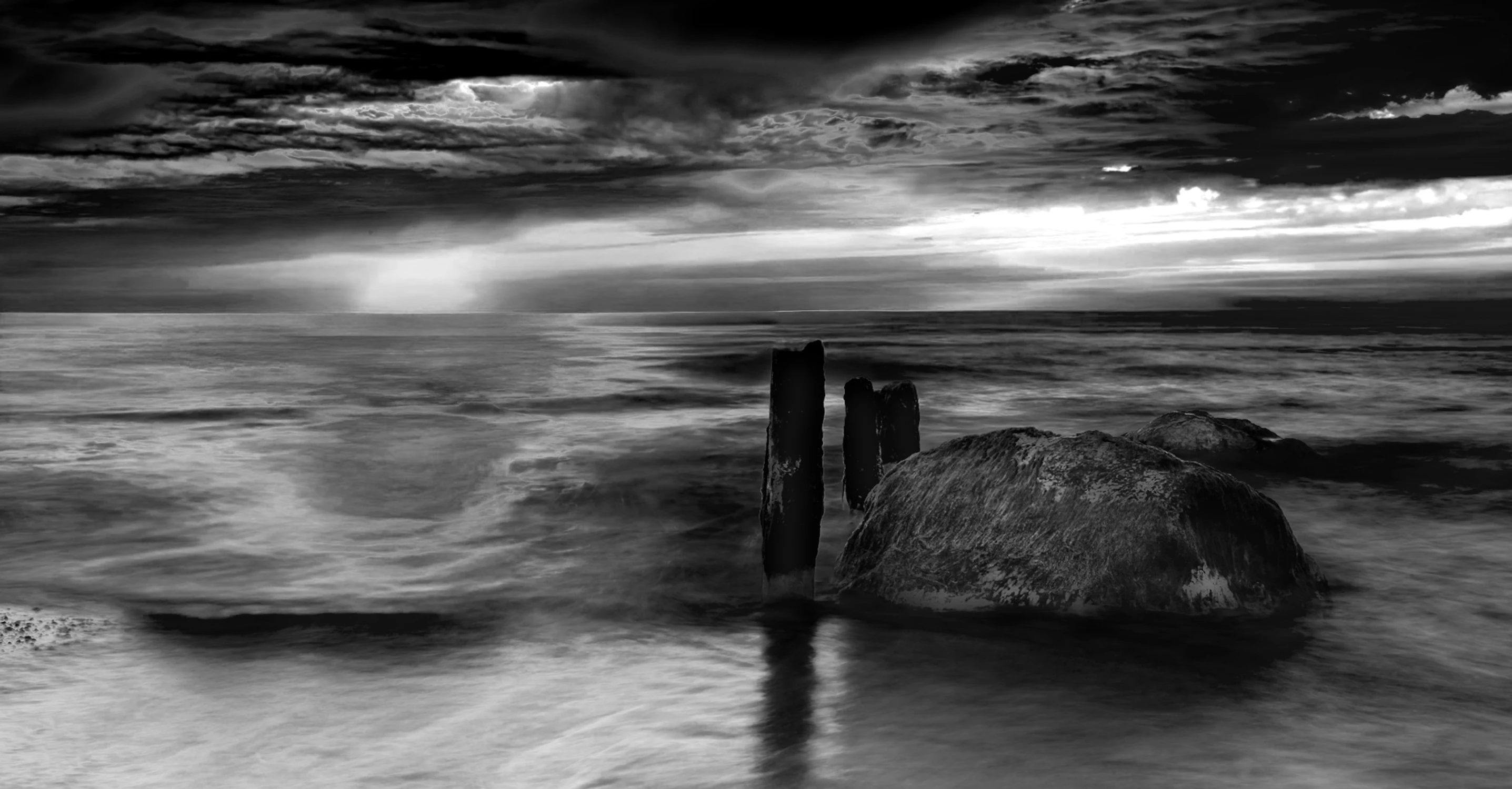 Zachód słońca w B&W