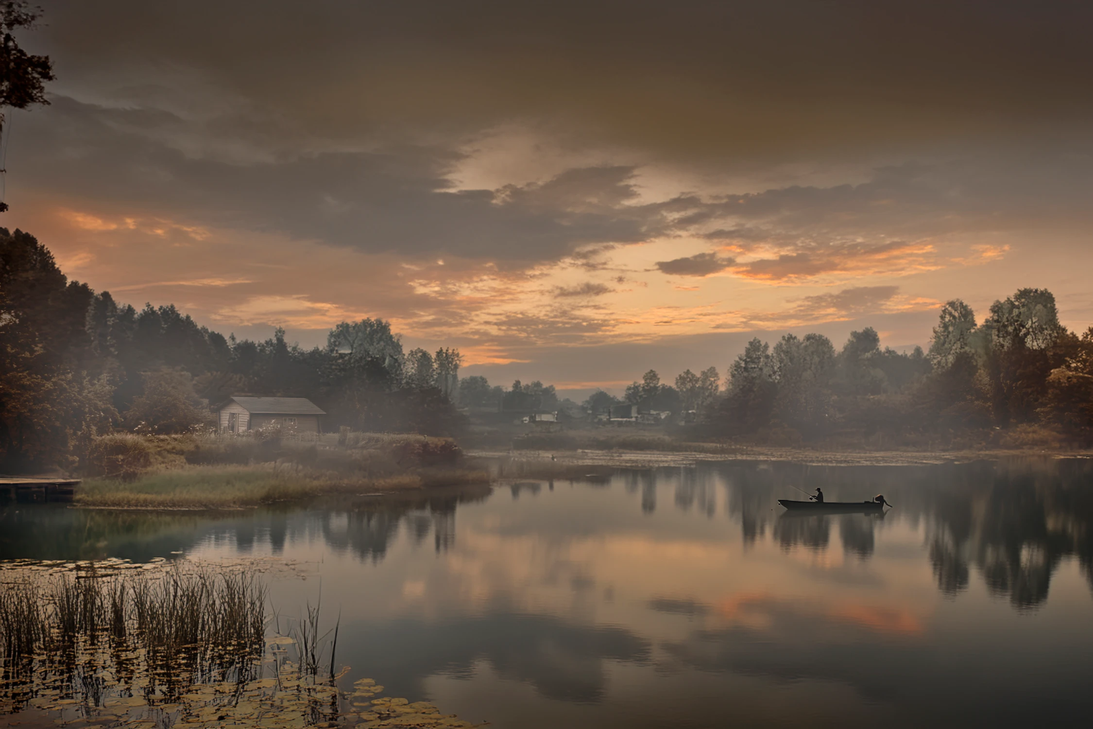 Poranek nad wodą