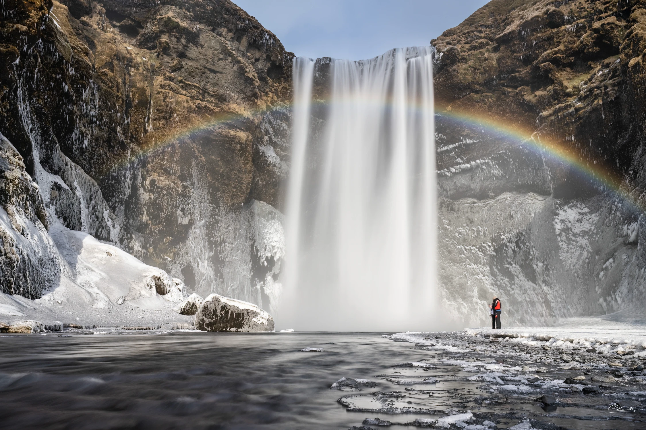 Zimowa Islandia - Skogafoss