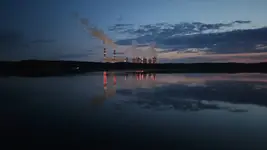 Wieczór nad elektrownią Bełchatów