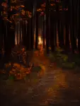 October forest - towards the light