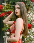 Muse in rose garden
