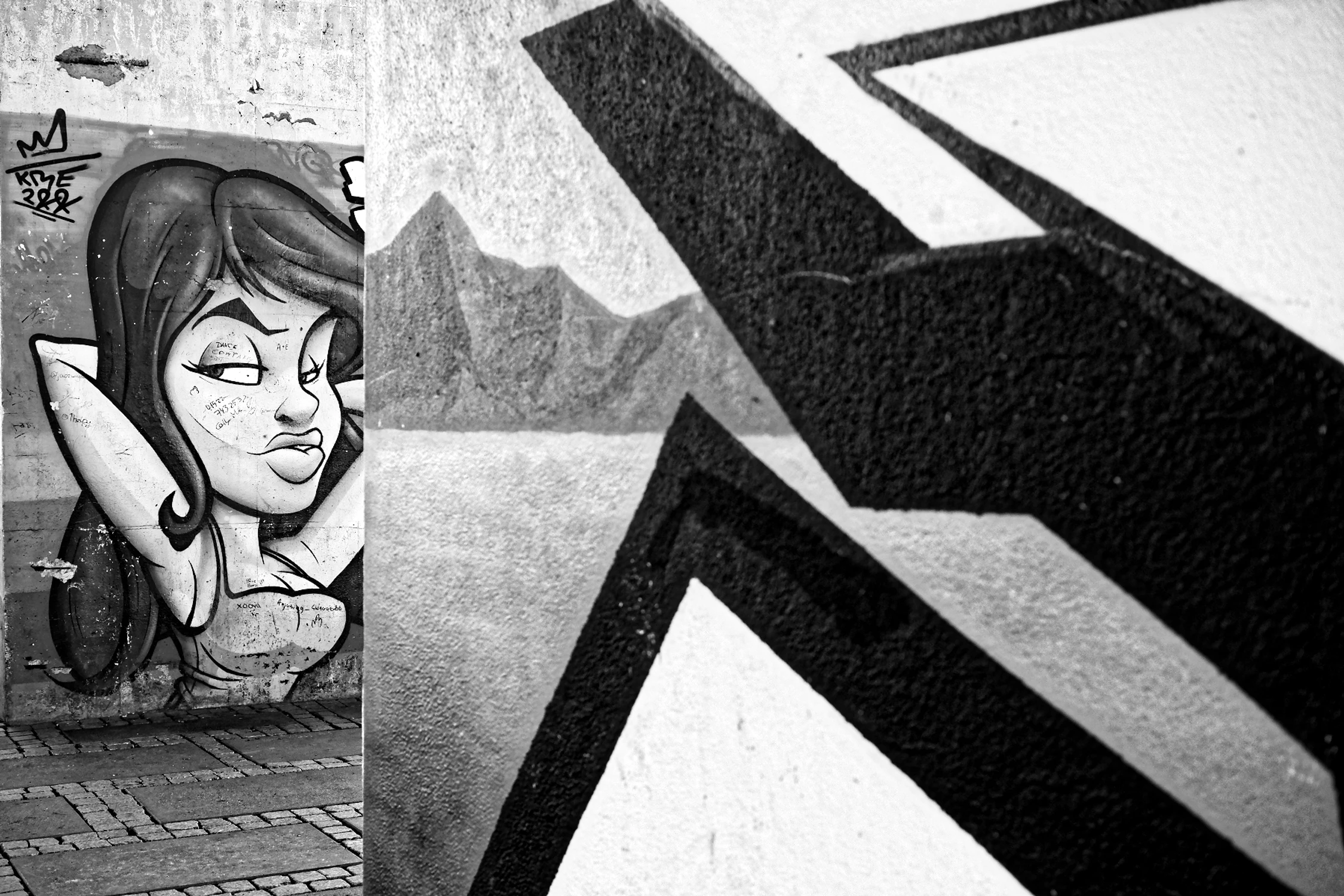 Mural w drodze na Łasztownię