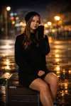 Nocny portret w świetle miasta