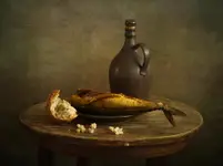 martwa natura z makrelą