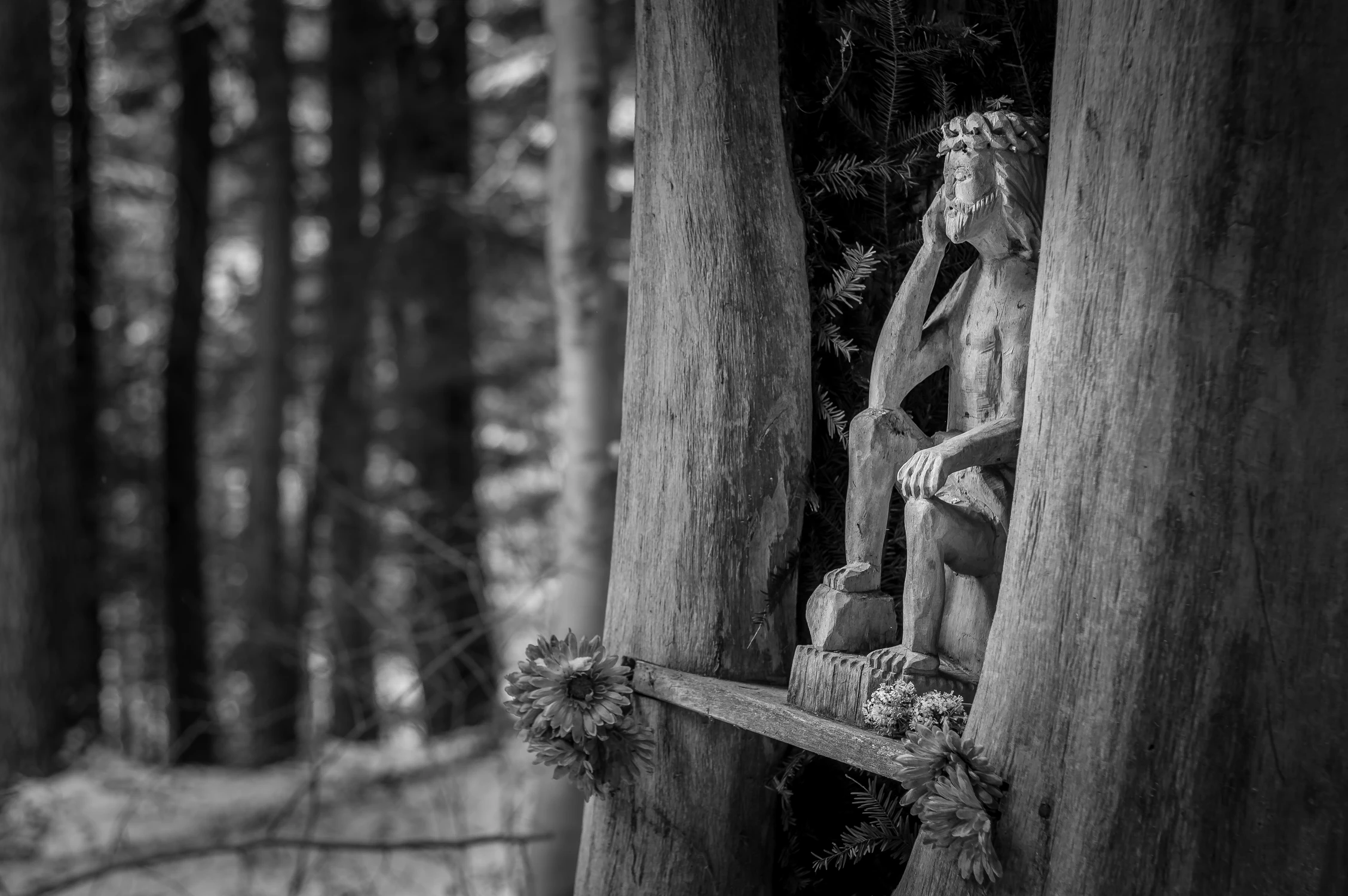 Leśny Chrystus Frasobliwy