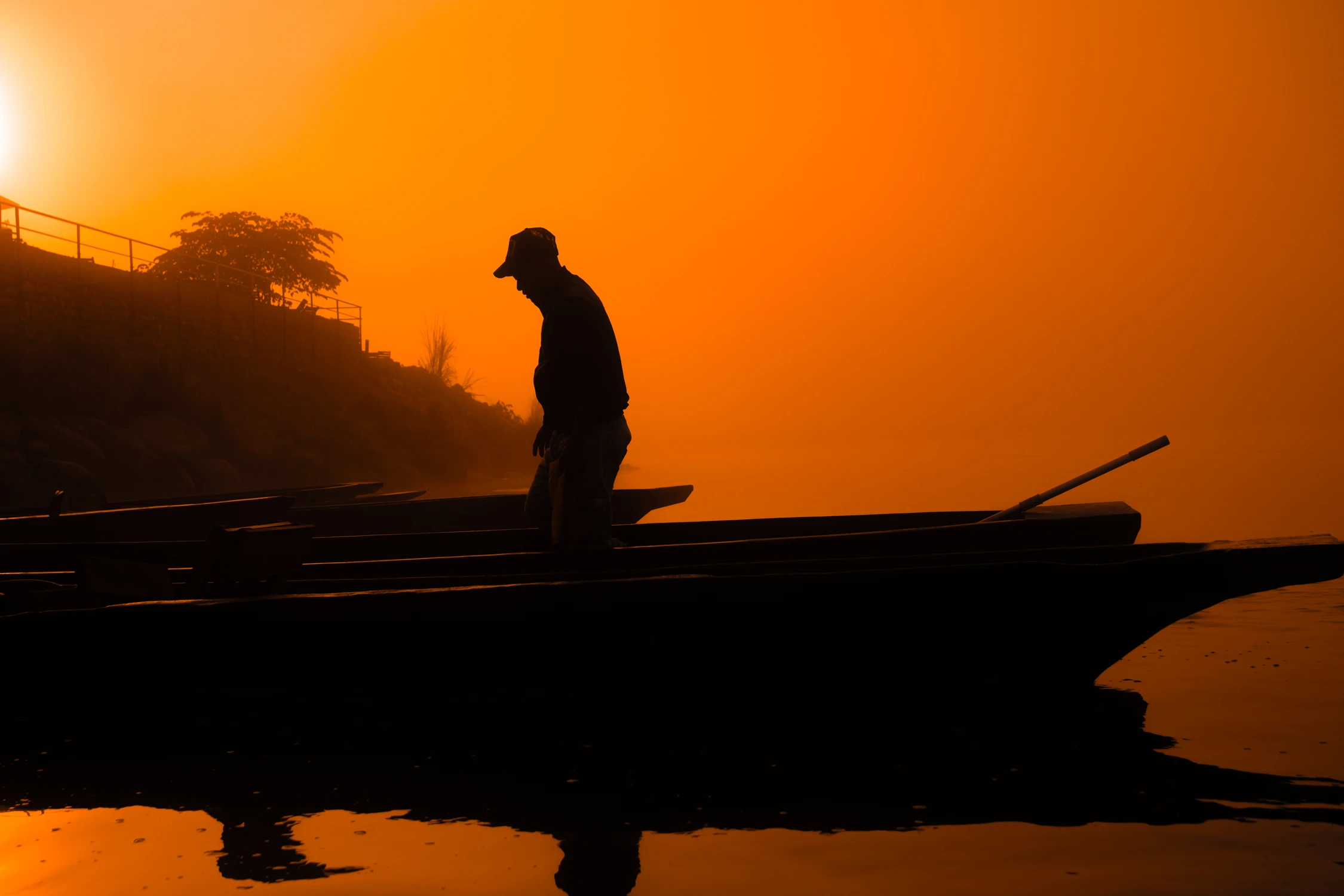 boat in the morning